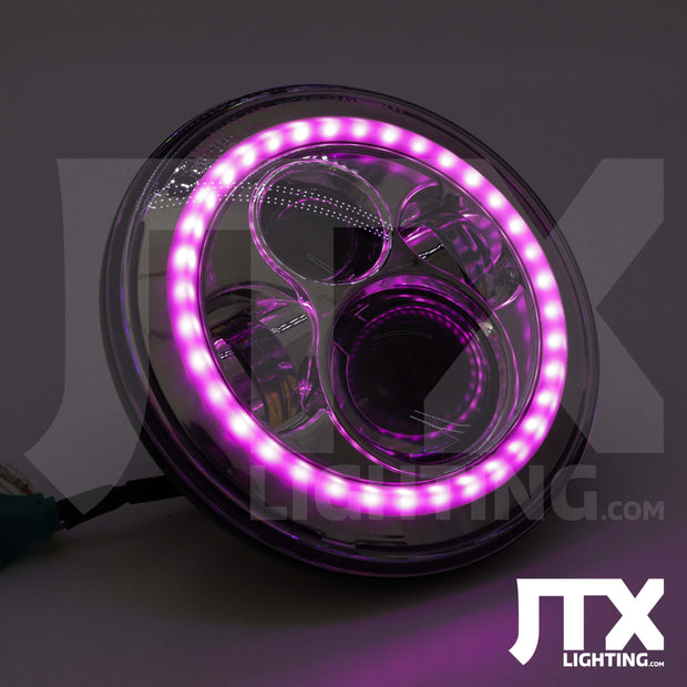 7" RGB LED Round Headlights for 60 Series Landcruiser – By JTX Lighting