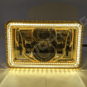 4×6″ LED Square Headlights (Yellow Covers, 4 x Lights) for 60 Series Landcruiser – By JTX Lighting