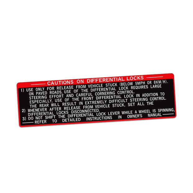 Differential Lock Caution Decal for 60 Series Landcruiser - By Touge Nation - Siege Overland
