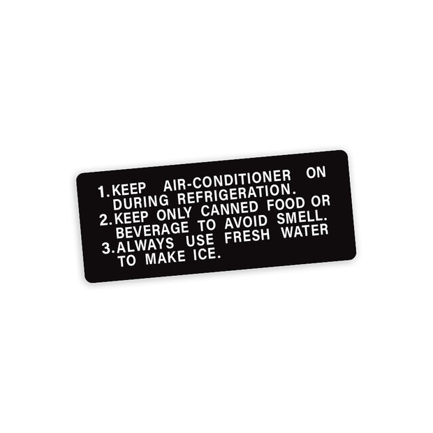Ice Maker Caution Plate (V2) Decal for 60 Series Landcruiser - By Touge Nation - Siege Overland