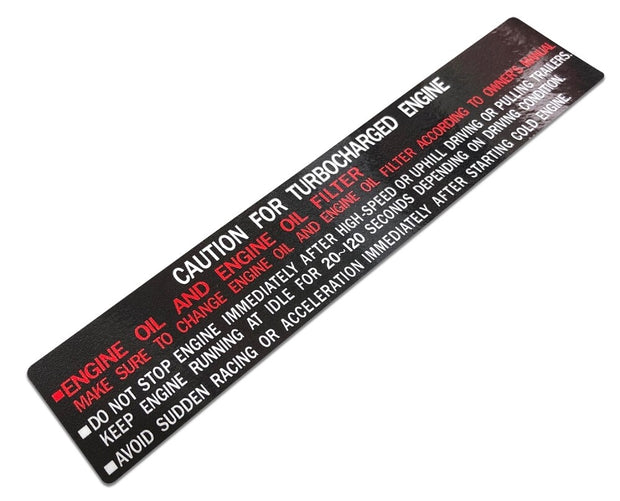 Turbocharger Cool-Down Caution Decal for 60 Series Landcruiser - By Touge Nation - Siege Overland